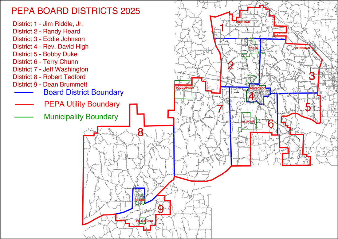 2025 BOARD DISTRICT Map